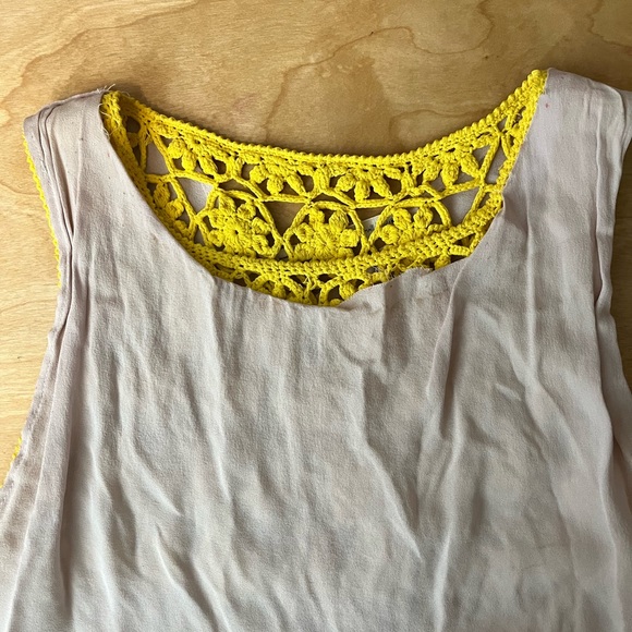 Diane Von Furstenberg - Yellow Crochet Sleeveless Sheath / Bodycon Dress - Picture 6 of 6